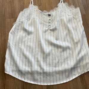 Silk/Satin Abercrombie and Fitch white stripped tank top